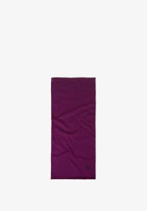 Lila multifunktionaler Schlauchstoff, glatte Textur, keine sichtbaren Muster, dezentes Logo in der unteren Ecke, leichtes und dehnbares Design.