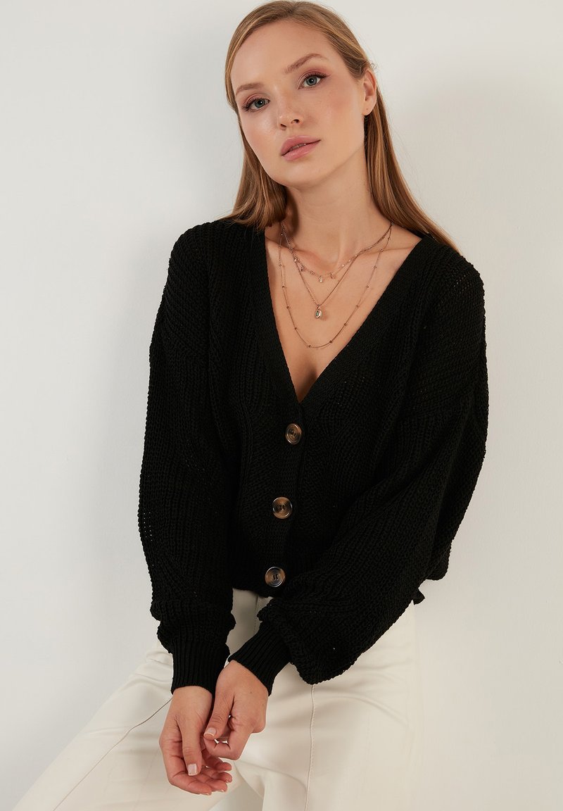 LELA REGULAR FIT - Cardigan - black