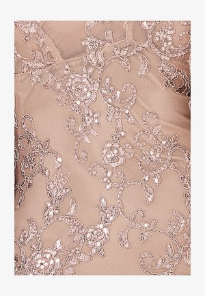 Goddiva SCALLOPED LACE MAXI - Robe de cocktail - beige