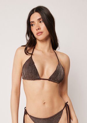 Calzedonia, BROWN GLITTER TRIANGLE - Top de bikini - brown