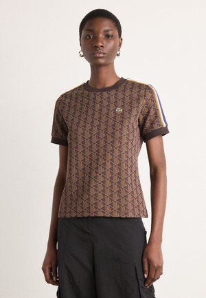 Nyomott mintás póló - velvet/date brown