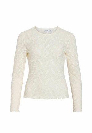 VILA, VIFAY O-NECK L/S TOP - NOOS - Blouse - egret