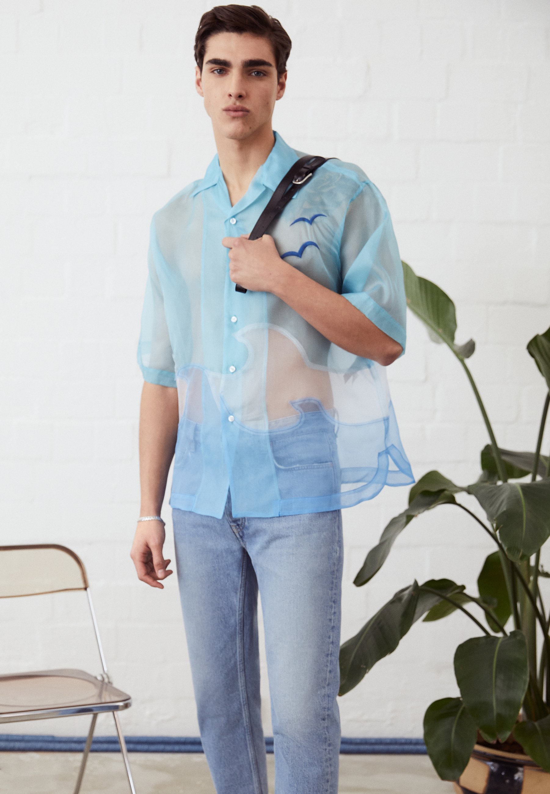 GCDS LANDSCAPE BOWLING SHIRT - Button 
