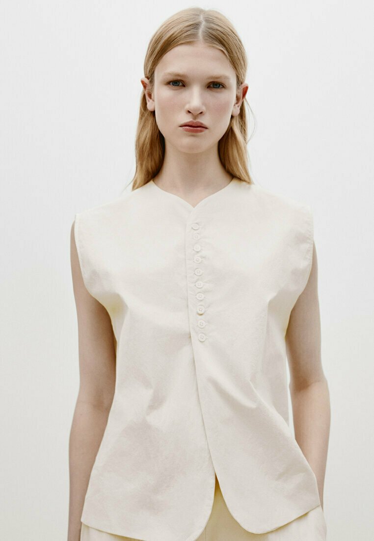 Massimo Dutti LIMITED EDITION - WITH BUTTON DETAILS - Waistcoat - beige ...
