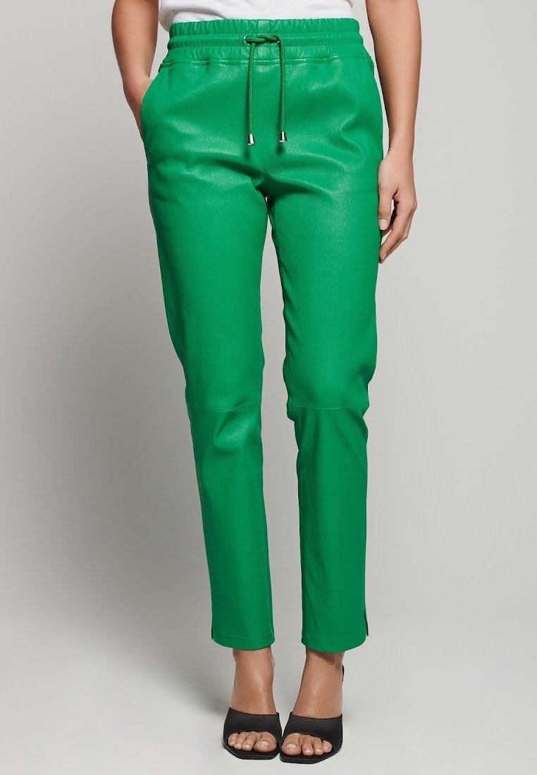 Groene Leren broeken voor dames online kopen | Zalando