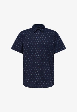 Street One MEN, SHORT-SLEEVE SHIRT WITH ALL-OVER PRINT - Chemise - dark ink blue