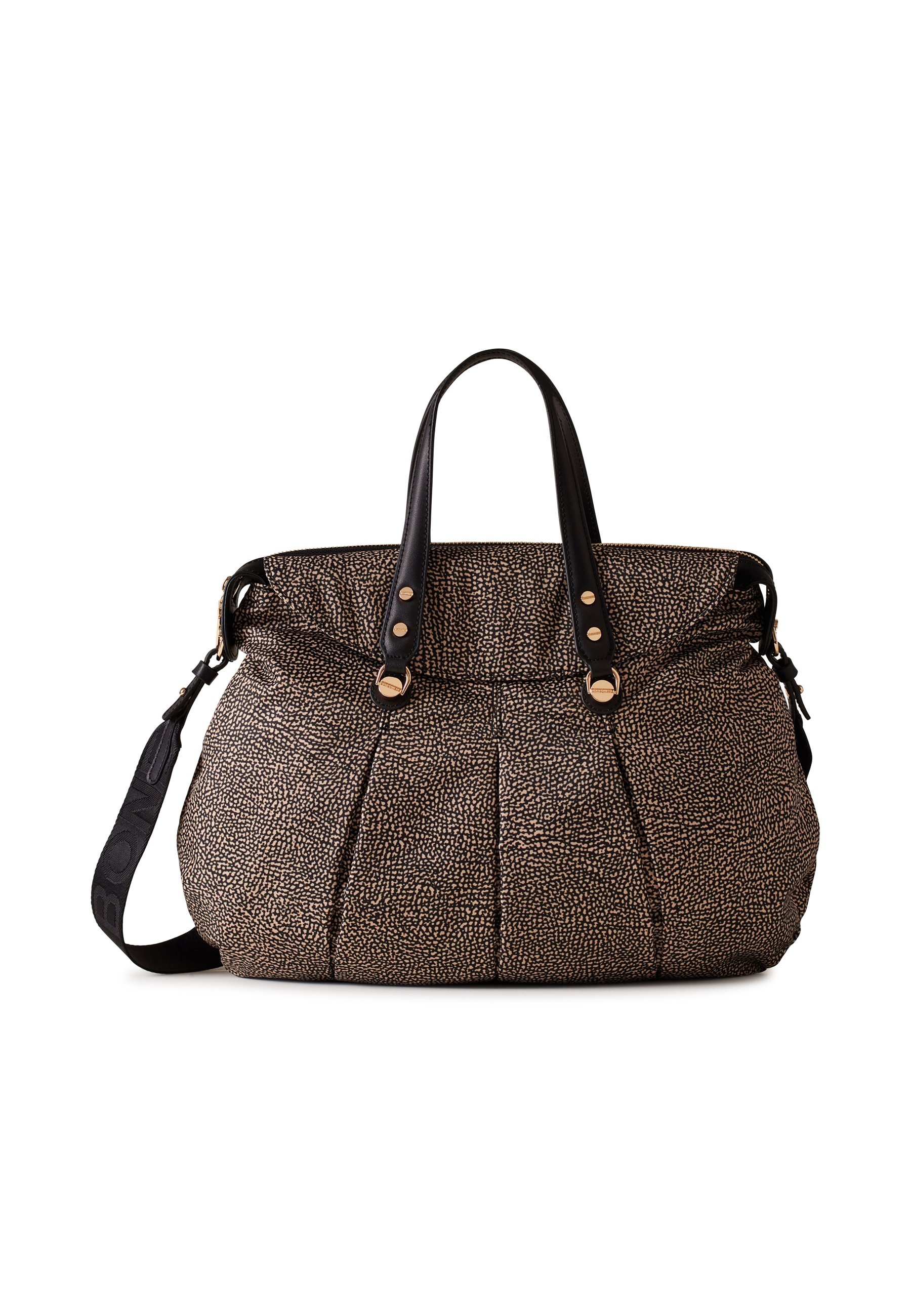 Borbonese Bustina Piatta 932027I15 - Pochette In Tessuto Riciclato Multicolore Natural/Nero