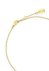 Bransoletka łańcuszkowa pozłacana z zapięciem typu lobster, posiadająca regulowaną długość oraz małą owalną zawieszkę z wygrawerowanym napisem "KAPRIKORN".