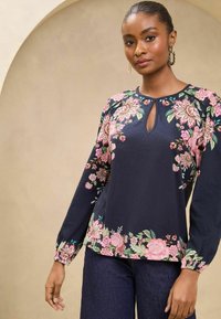 Lipsy REGULAR FIT - PRINTED KEYHOLE - Hosszú ujjú felső - black