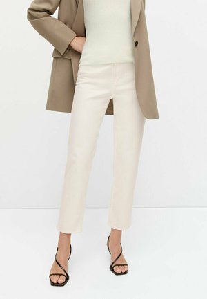 MIT HALBHOHEM BUND - Jean droit - beige