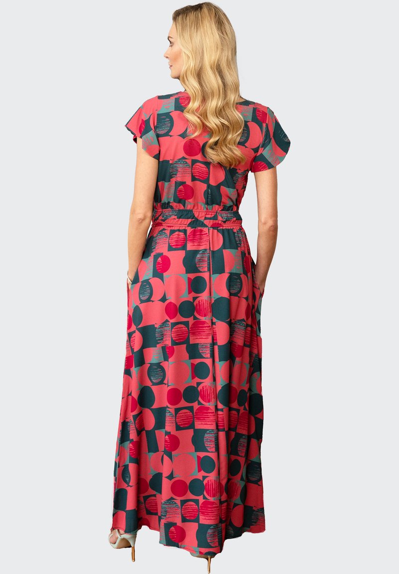 HotSquash Maxi dress - coral green circle geo/coral - Zalando HotSquash Maxi dress - coral green circle geo/coral - Zalando