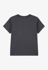 Dark gray cotton T-shirt with a round neckline and short sleeves. The back is plain with no additional patterns or accents.