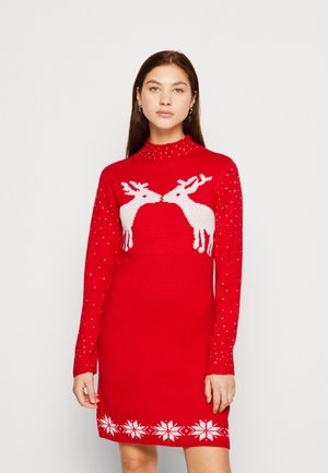 PCFIRA CHRISTMAS DRESS - Strickkleid - barbados cherry