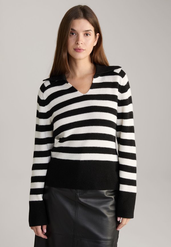 Strickpullover - schwarz weiß