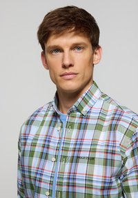 Polo Club LONG SLEEVE CHECKS ARATZ - Overhemd - light blue  green