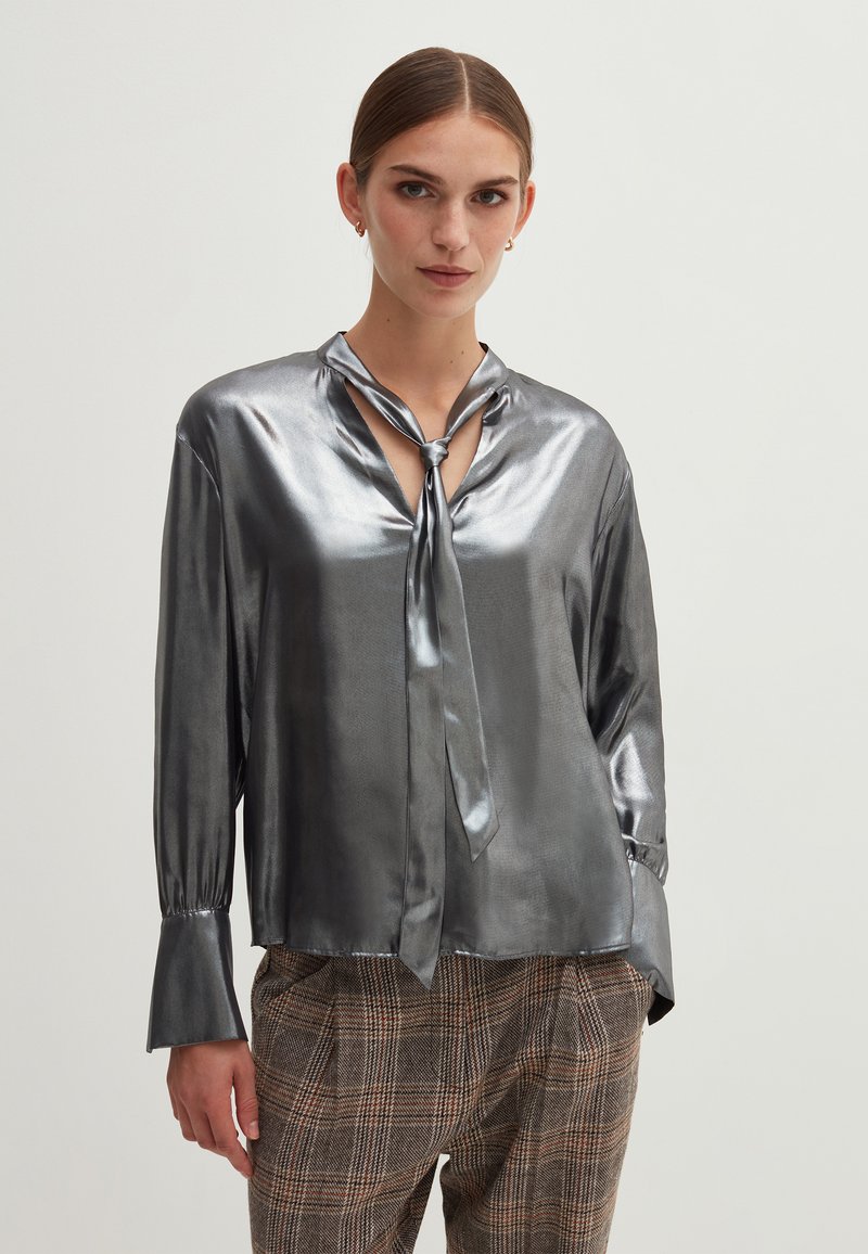 Stefanel Overhemdblouse grijs Stefanel Overhemdblouse grijs