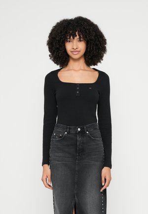 Top s dlhým rukávom - black