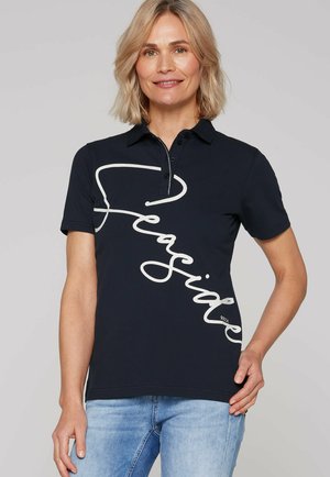 MIT WORDING PRINT - Polo shirt - blue navy
