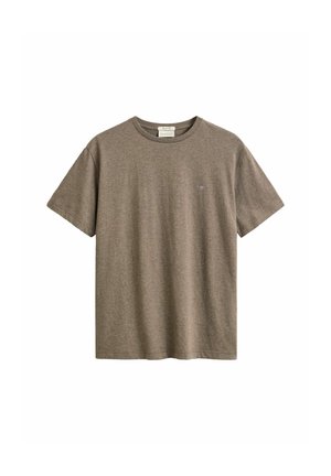 GANT, REG SHIELD SS T-SHIRT - T-shirt basic - dk hazelnut melange