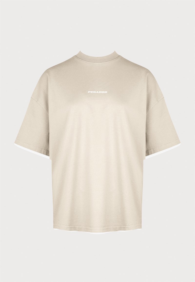 Pegador ARENDAL LOGO HEAVY OVERSIZED TEE - Majica kratkih rukava s printom - washed coast sand/white