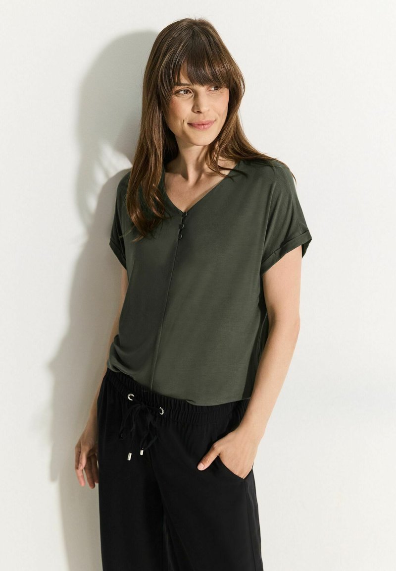 Cecil V-NECK  - Jednoduché tričko - grün