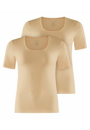 DAILY COMFORT 2-PACK ROUND NECK - Hemd - camel