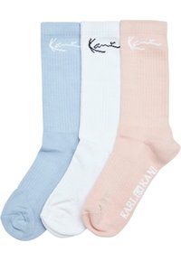 Karl Kani SIGNATURE PACK - Strumpor - dusty rose light blue white