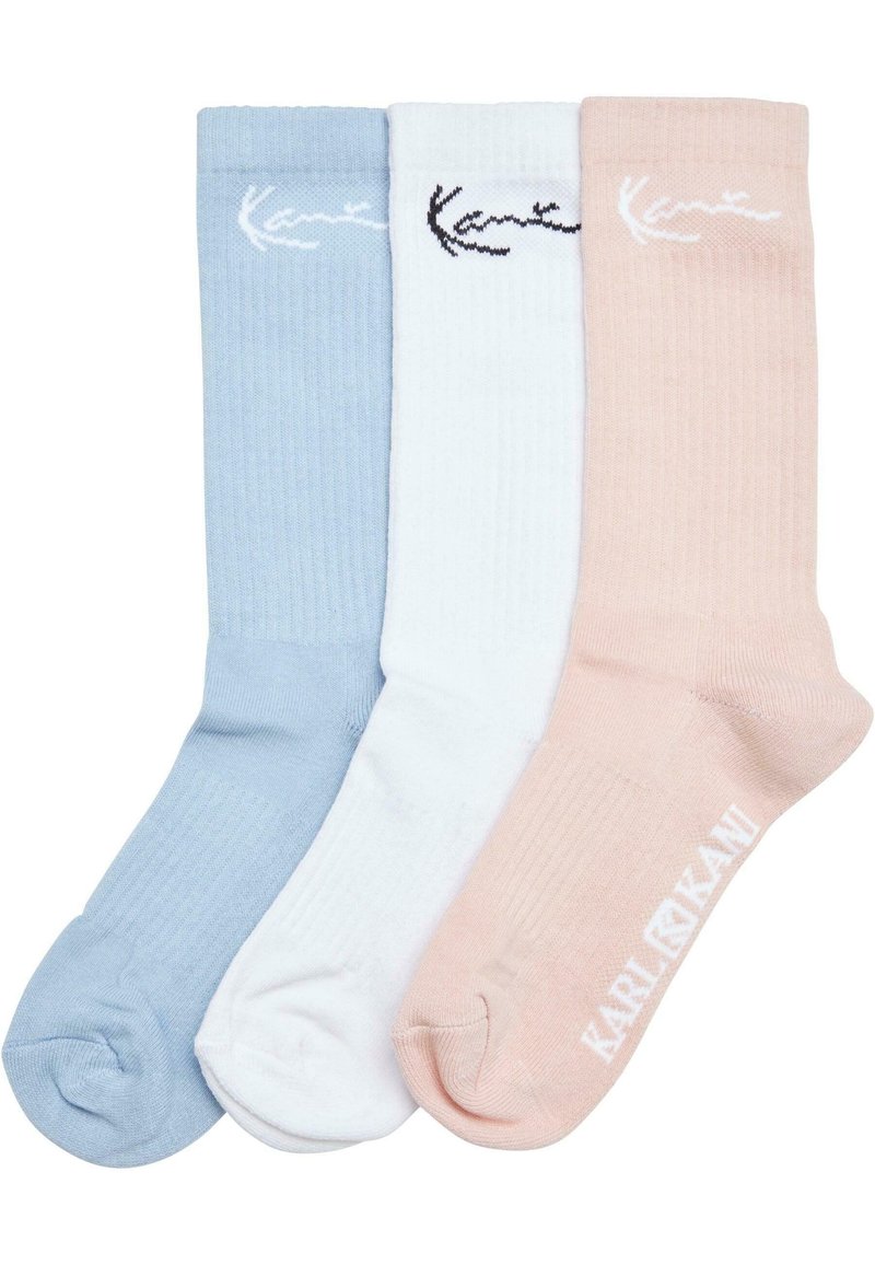 Karl Kani SIGNATURE PACK - Strumpor - dusty rose light blue white