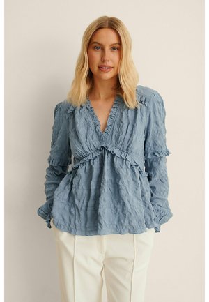 RECYCELT STRUKTURIERTE - Blouse - stone blue