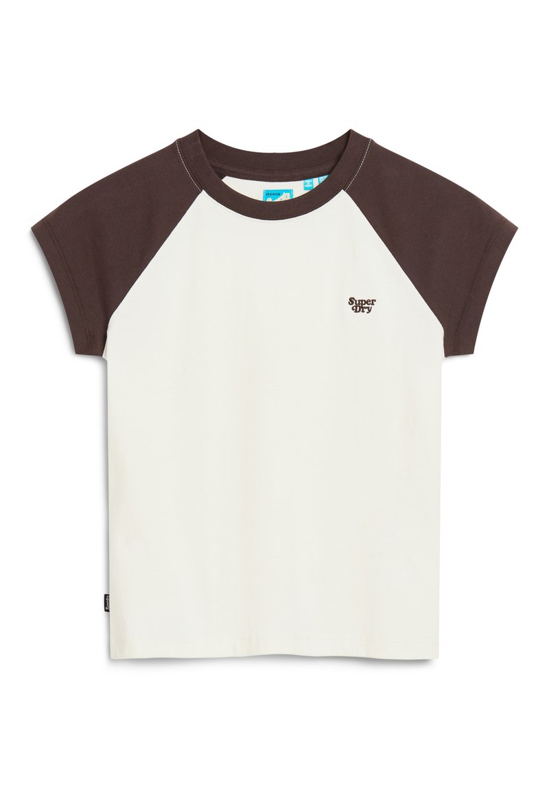 Superdry ESSENTIAL LOGO RAGLAN - T-Shirt print - dark brown off 