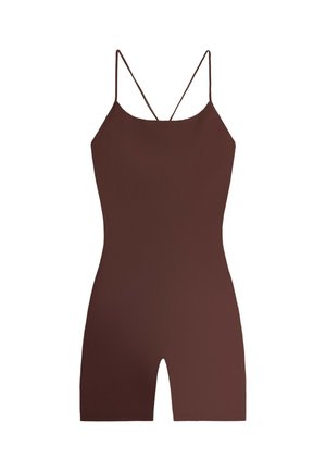 OYSHO, COMFORTLUX STRAPPY BACK SHORT JUMPSUIT - Combinaison d'échauffement - chocolate red