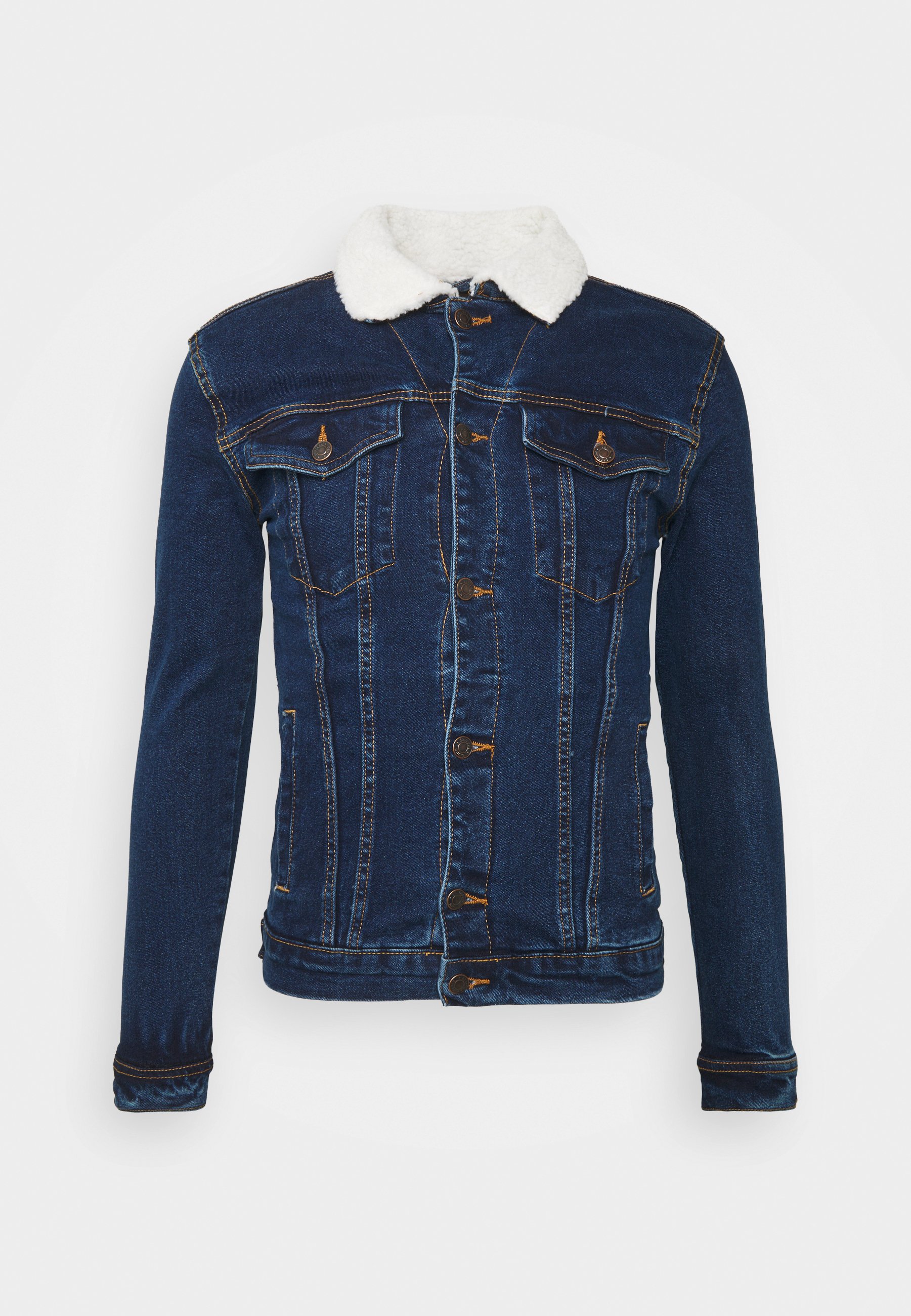 Denim Project KASH JACKET Jeansjacka dark blue Zalando.se Denim Project Jackor Jeansjackor Kash Teddy Denim i svart