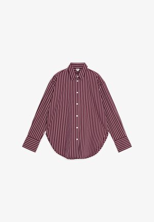ARKET, ARKET RELAXED-FIT POPLIN SHIRT - Chemisier - dark red white