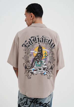 Ed Hardy DON WOLF DRAGON PRINTED CAMP - Shirt - ecru