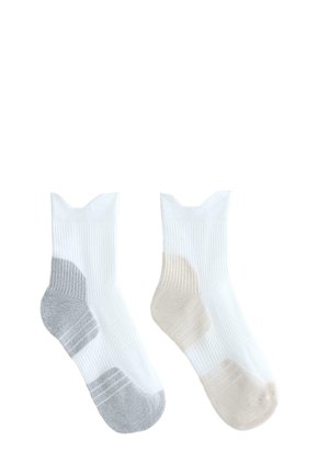 2 PAIRS OF QUARTER - Urheilusukat - stone