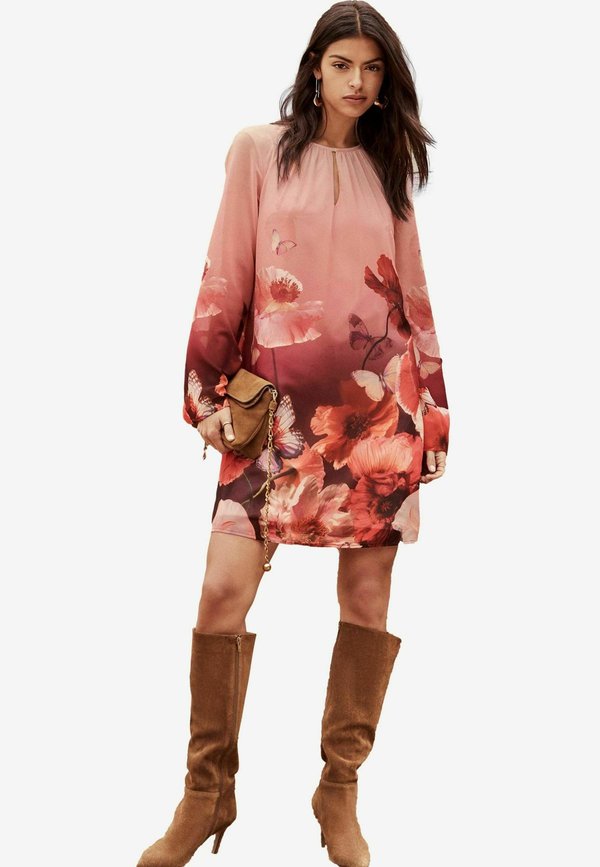 REGULAR FIT - FLORAL PLACEMENT PRINT LONG SLEEVE  - Freizeitkleid