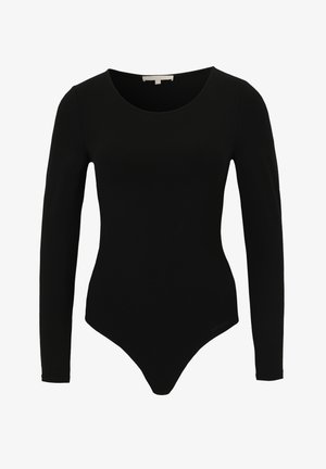 Černé dlouhé rukávy těsně přiléhající body s kulatým výstřihem a vysokými vykrojenými nohavičkami.
