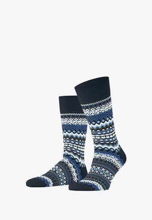 Burlington, FAIR ISLE SOCKEN - Strømper - marine