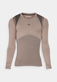 LONG SLEEVE SPORTS TOP WITH ZIP UNISEX - Top s dlouhým rukávem - tan