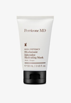 Perricone MD hydraterende maskervel in een witte tube met bruine tekst, voorzien van een zwarte dop. Bevat 59 mL van een hyaluronzuurformule voor huidverzorging.