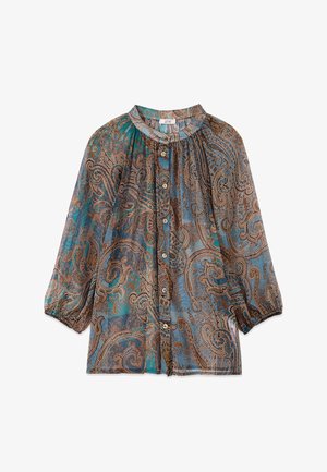 Oltre, CAMICIA FANTASIA - Skjortebluser - marrone