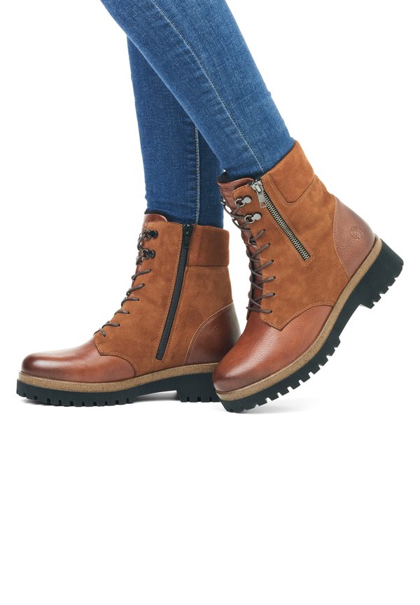 Plateaustiefelette - nussbraun wood nussbraun noisette