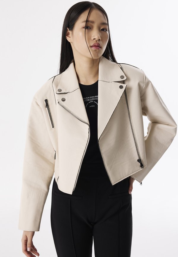 RELAXED FIT-BIKER - Blazer - cream