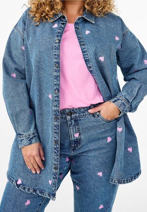 Halflange jas - light-blue denim