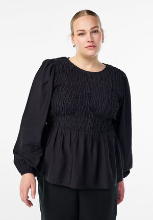 MIT SMOCK UND LANGEN ÄRMELN - Pluus - black