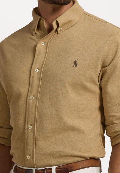 Polo Ralph Lauren Big & Tall FEATHERWEIGHT MESH SHIRT - Camisa - cafe tan heather