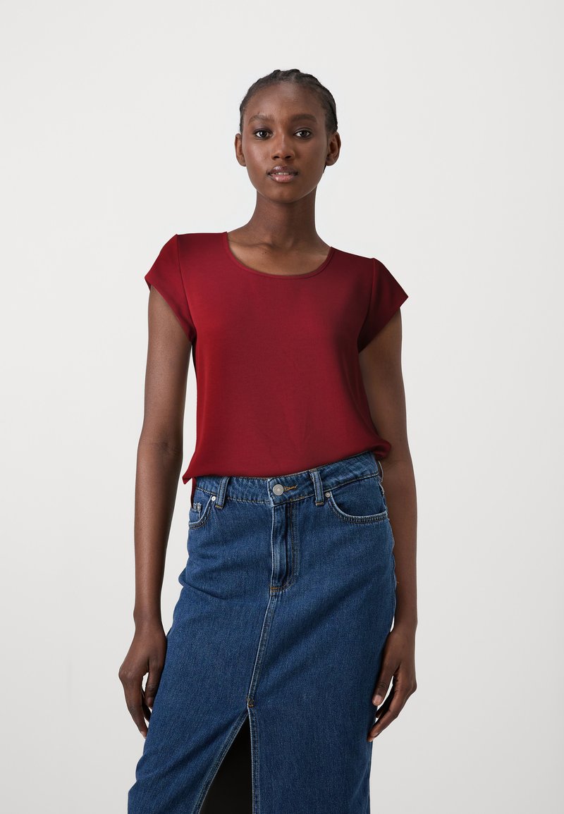 ONLY S/S SOLID NOOS PTM - Paprasti marškinėliai - syrah