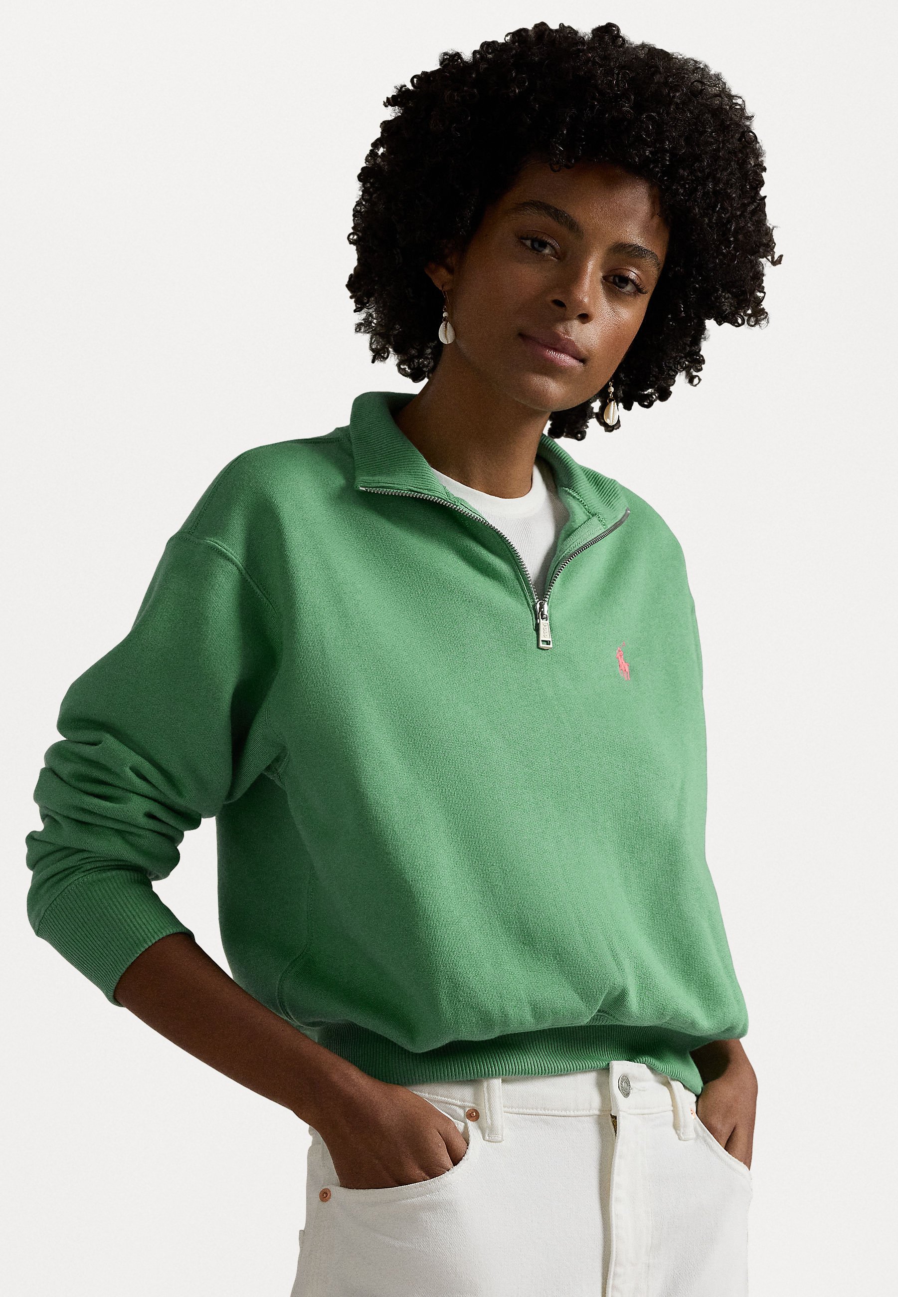Suéter Jersey Cremallera Polo Mujer Chaqueta Jersey Para Mujer Con