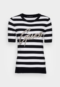 ODETTA - T-shirt estampada - black and white