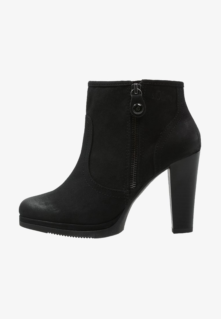 s.Oliver High heeled ankle boots - black